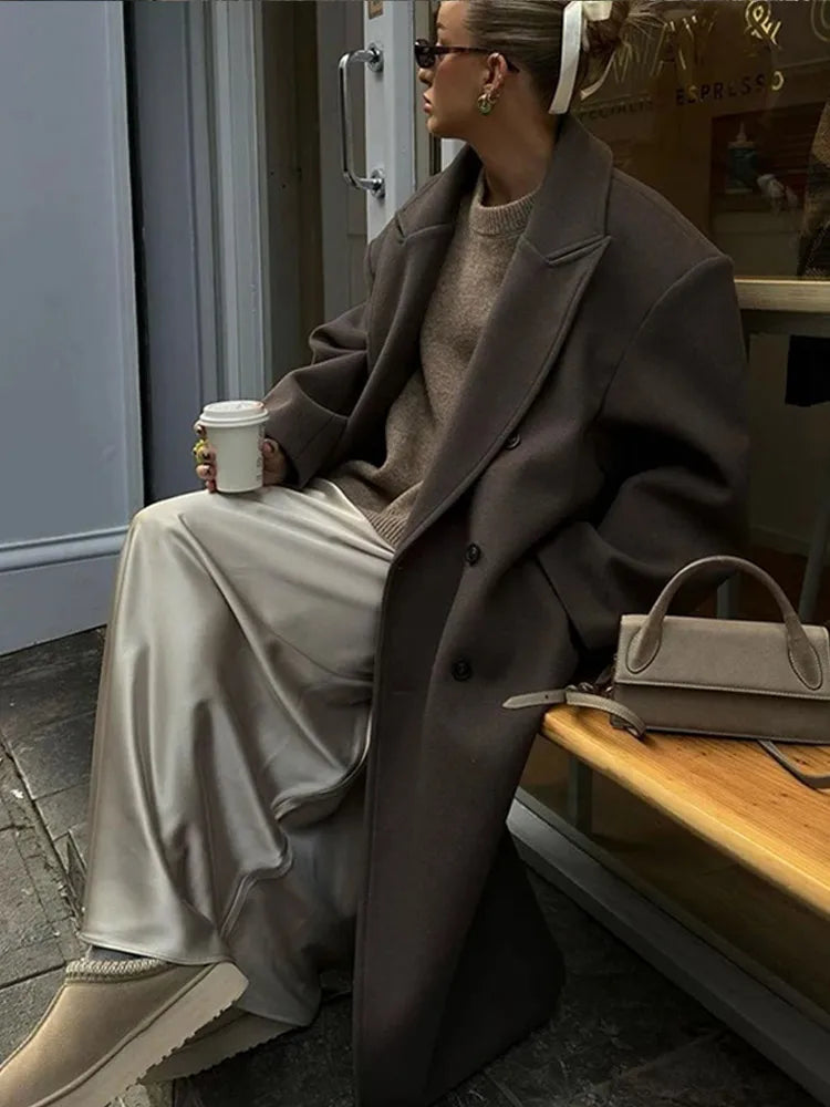 Comfortable Long Women's Coat - Sophie