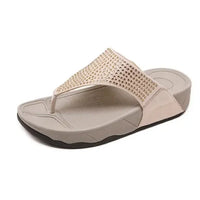 Comfortable women's platform flip-flops with rhinestones – Geneva