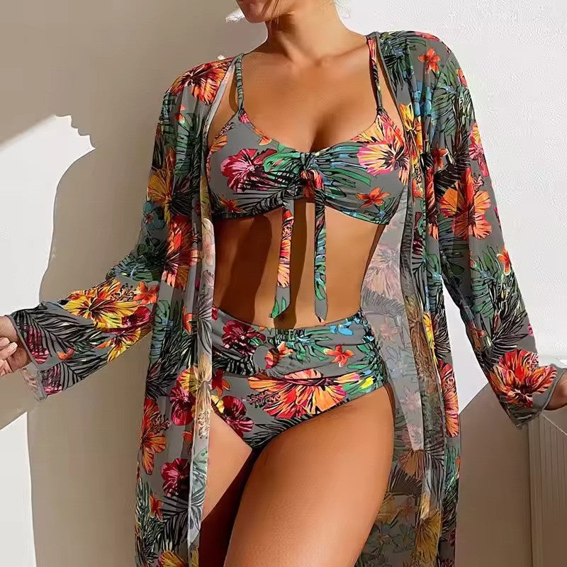Bikini Set with High Waist and Cover-Up – Amira