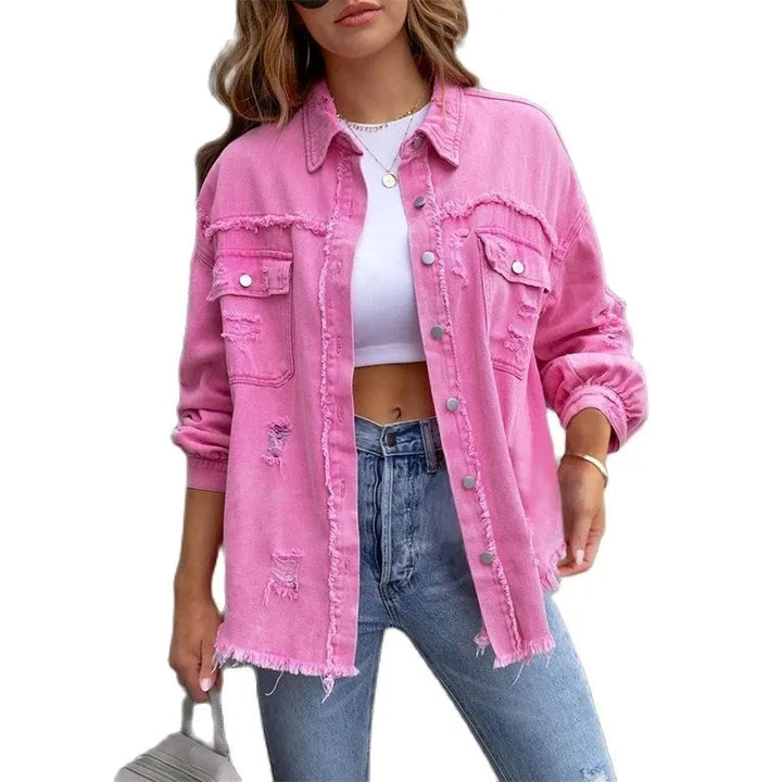 Boho dames spijkerjack met Ibiza-flair & slim fit voor voorjaar/zomer – Yara