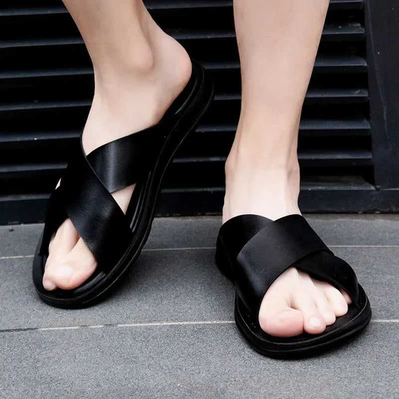 Italian Leather Men's Slippers - Lorenzo