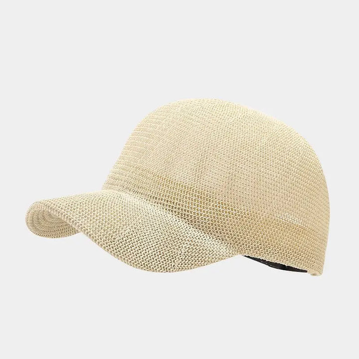 Trendy braided cap with wide brim – SunWeave Style