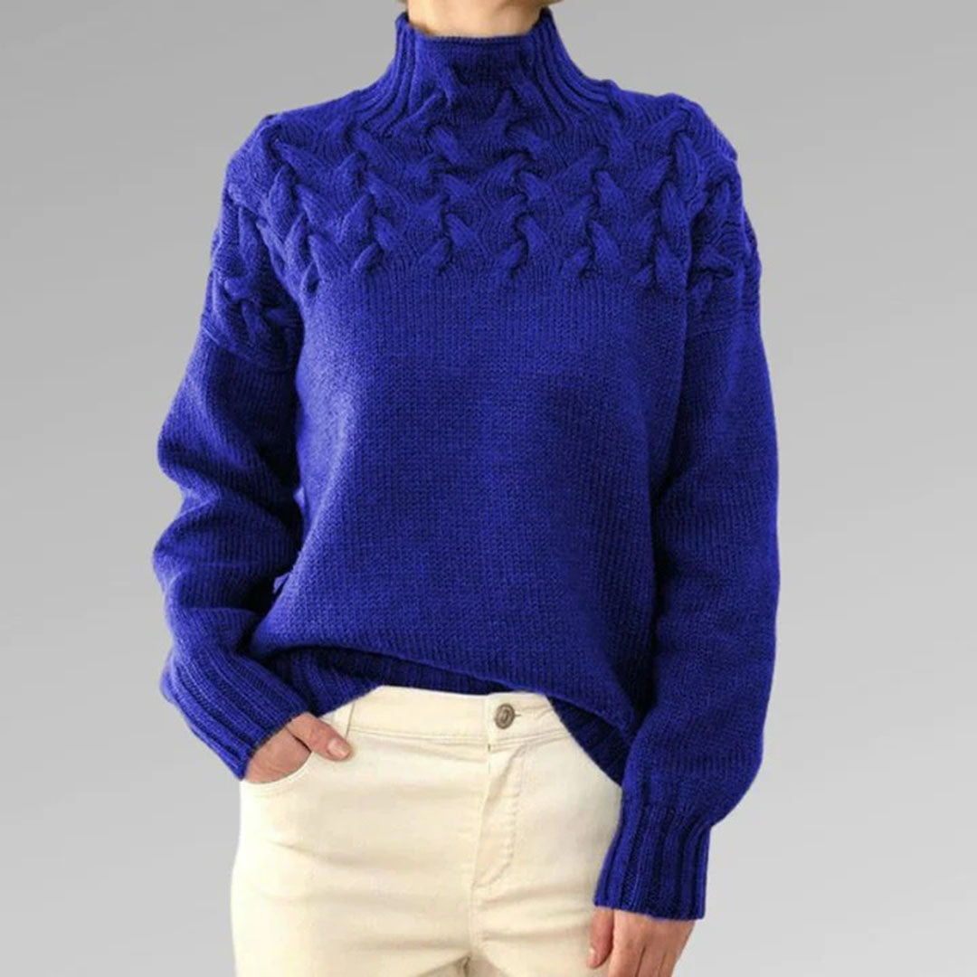 Gebreide Dames Herfsttrui met Col – Sienna