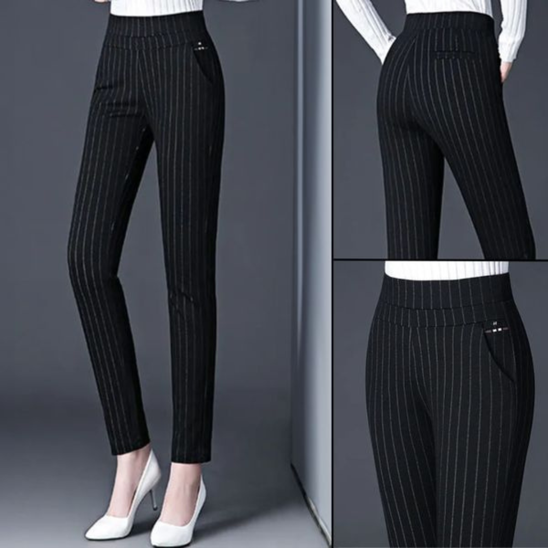 Rechte Damesbroek met Elastische Hoge Taille - Sophia