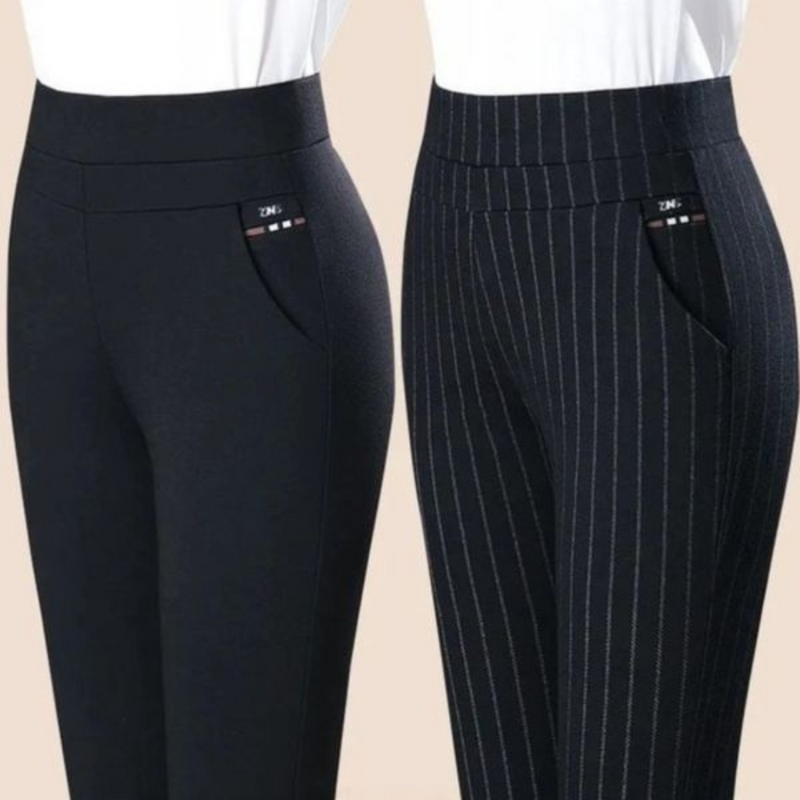 Rechte Damesbroek met Elastische Hoge Taille - Sophia
