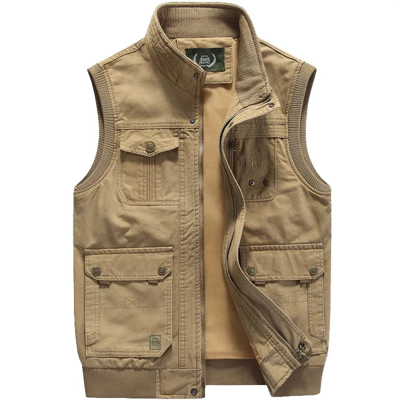 Vintage męska kamizelka outdoor z praktycznymi kieszeniami - Elias