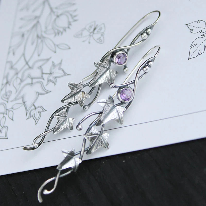 Vintage Leaf Elf Earrings - Sylvana