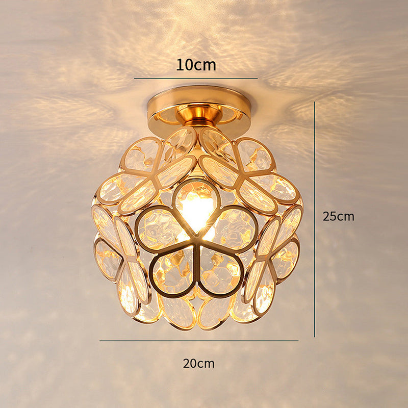 Artystyczna szklana lampa sufitowa z motywem kwiatowym - FlowerHall