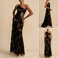 Off-shoulder maxi dress with jacquard pattern - Maila