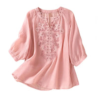 Embroidered Women's Summer Cotton Blouse – Ysolde