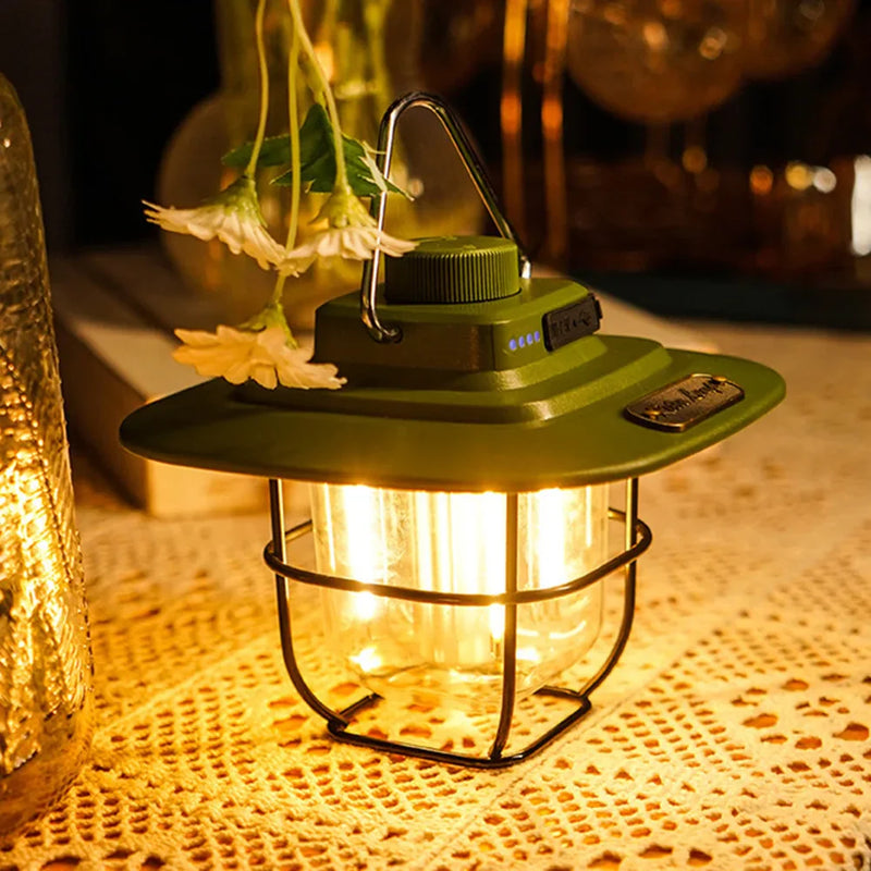 Retro ładowalna latarka kempingowa LED - NostalgiaGlow