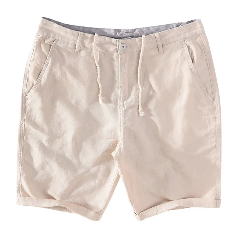 Men's Linen-Cotton Shorts with Button Closure - Sandro