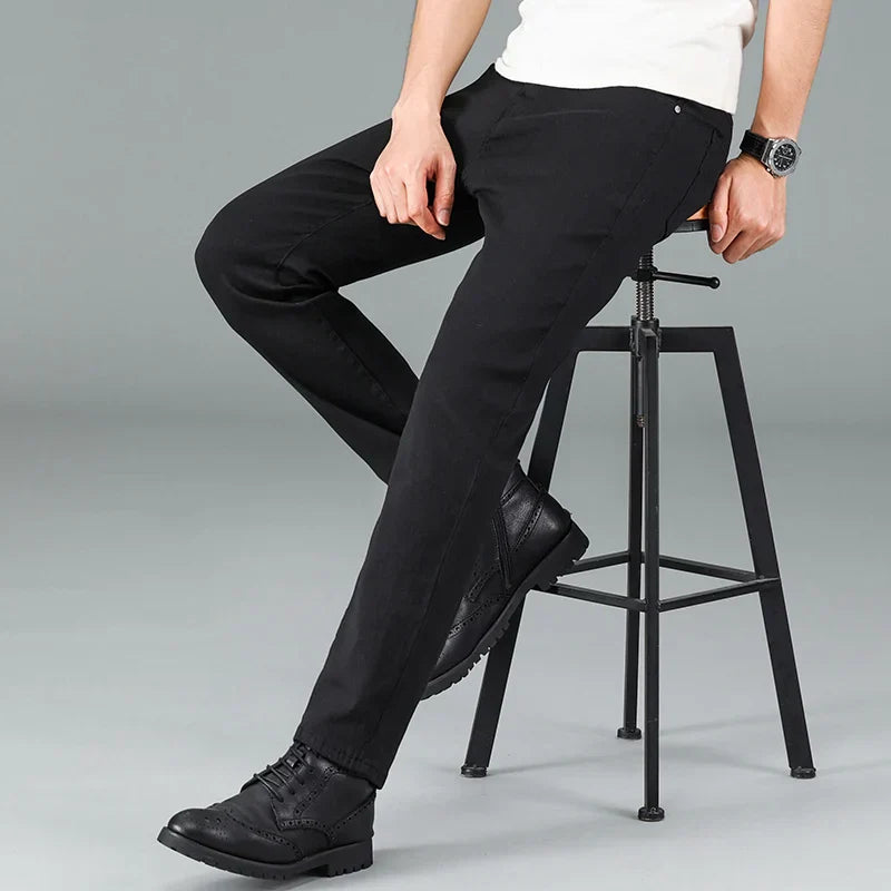 Zwarte Heren Stretch Straight Fit Jeans – Milan