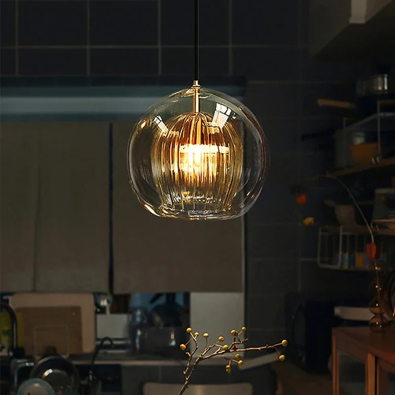 Nowoczesna lampa wisząca z aluminium i szkła - LumaLite