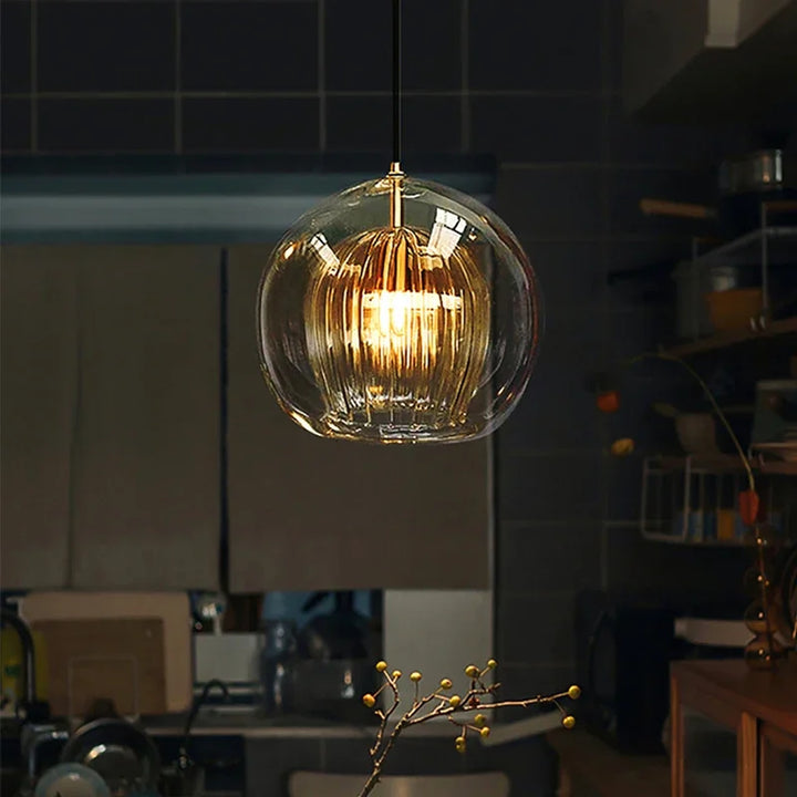 Nowoczesna lampa wisząca z aluminium i szkła - LumaLite