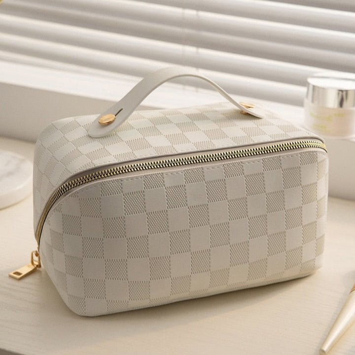 Neceser de cuero PU con compartimentos – LuxeCarry
