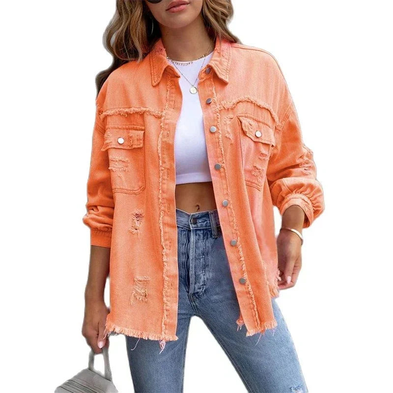 Boho dames spijkerjack met Ibiza-flair & slim fit voor voorjaar/zomer – Yara