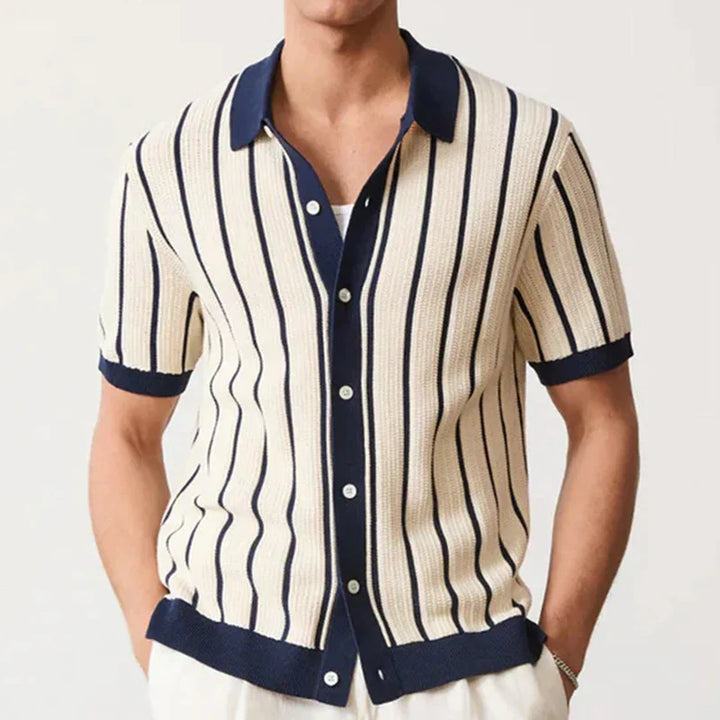 Striped Men's Shirt with Button Closure – Emilio