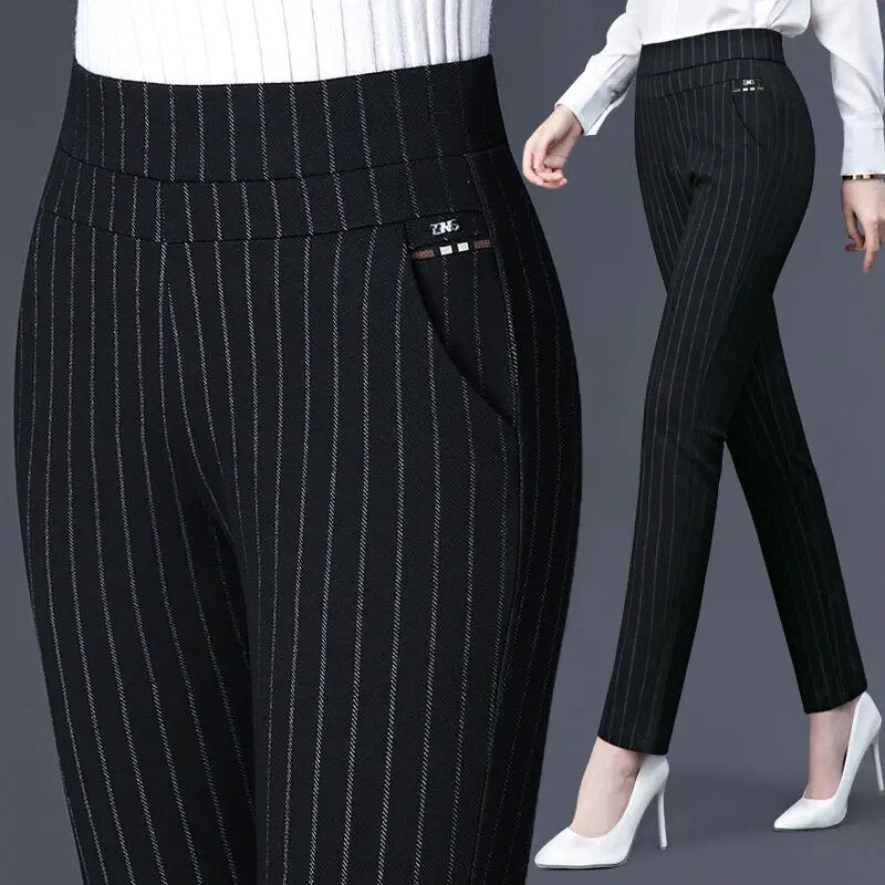 Rechte Damesbroek met Elastische Hoge Taille - Sophia