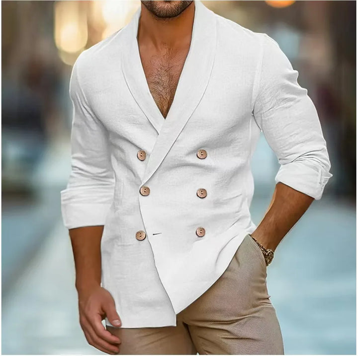 Breathable & Stylish Double-Tied Linen Men's Shirt – Mateo