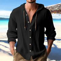 Breathable & Light Linen Men's Shirt with Hood – Malik