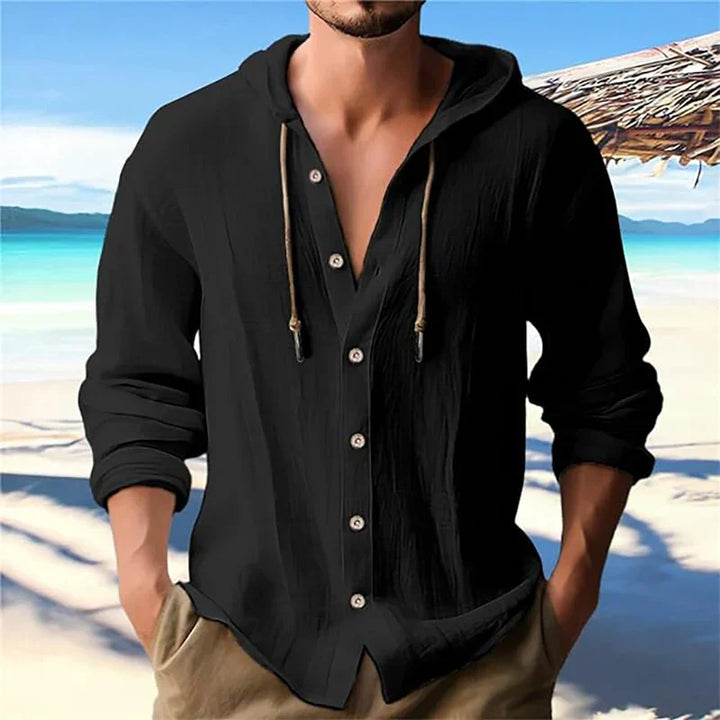Breathable & Light Linen Men's Shirt with Hood – Malik