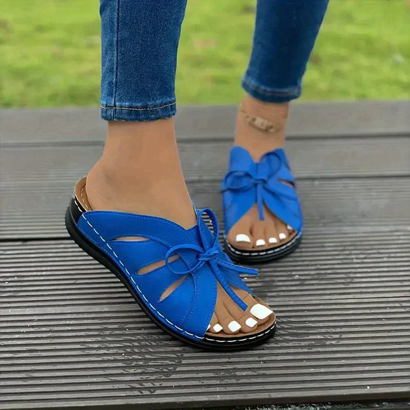 Orthopedic Wedge Sandals with Arched Button – Mirella