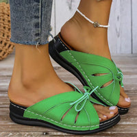 Orthopedic Wedge Sandals with Arched Button – Mirella