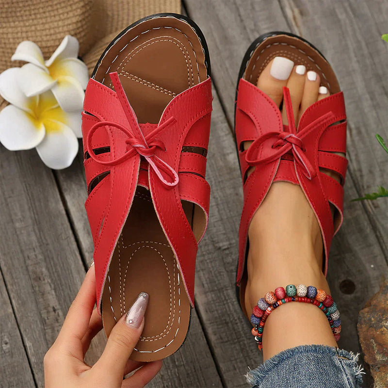 Orthopedic Wedge Sandals with Arched Button – Mirella