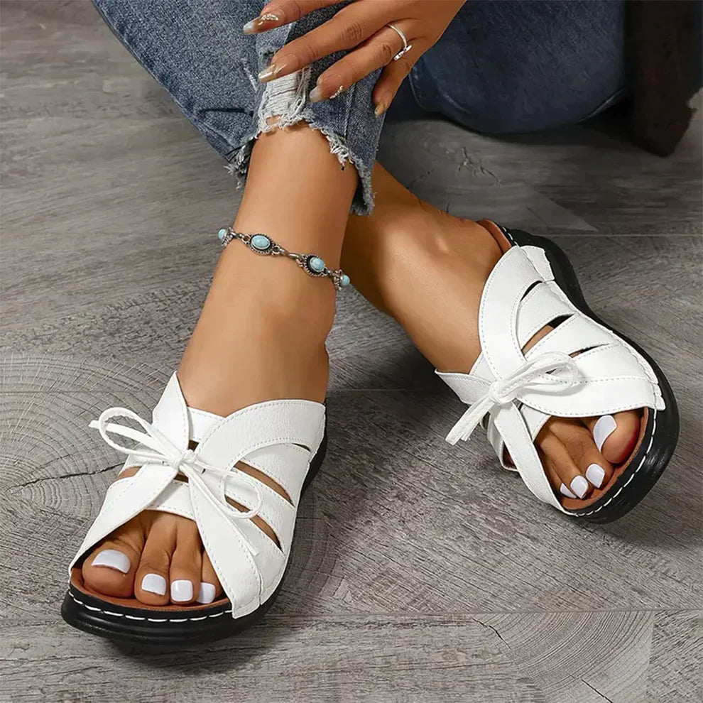 Orthopedic Wedge Sandals with Arched Button – Mirella