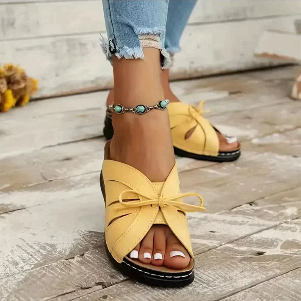 Orthopedic Wedge Sandals with Arched Button – Mirella