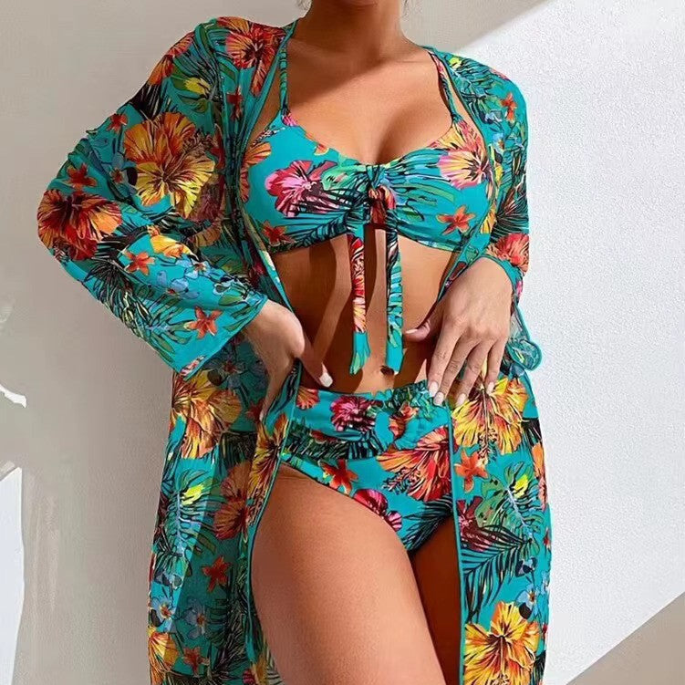 Bikini Set with High Waist and Cover-Up – Amira
