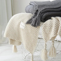 Scandinavian Knitted Wool Blanket - Aurora