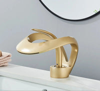 Brass Bathroom Faucet with Waterfall Spout - Flowarc