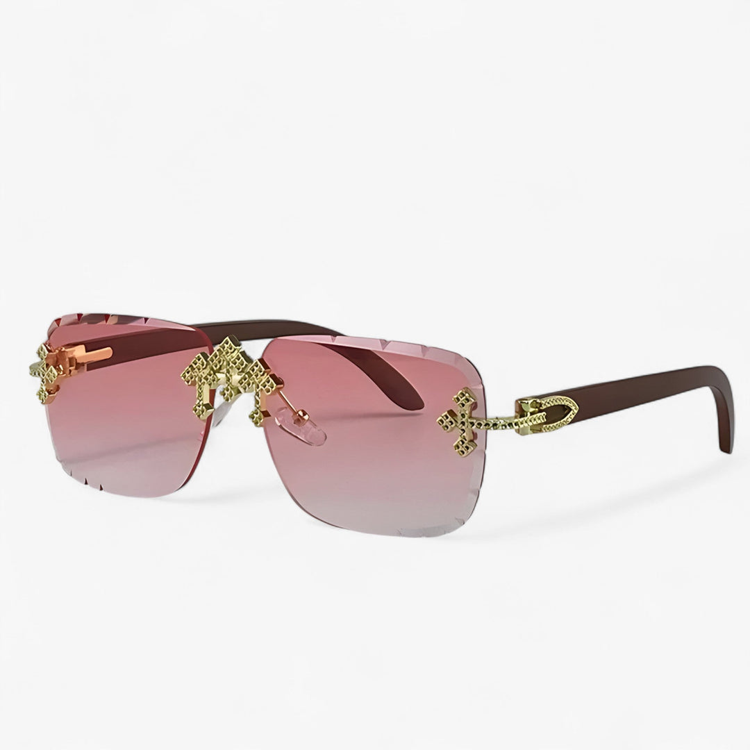 Randloze Steampunk Zonnebril met Metalen Accenten – Nirex