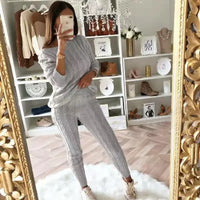 Two-Piece Women's Knit Tracksuit for Autumn & Winter – Isaline