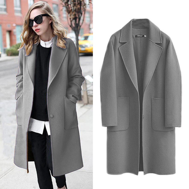Stylish Long Women's Coat - Sophia