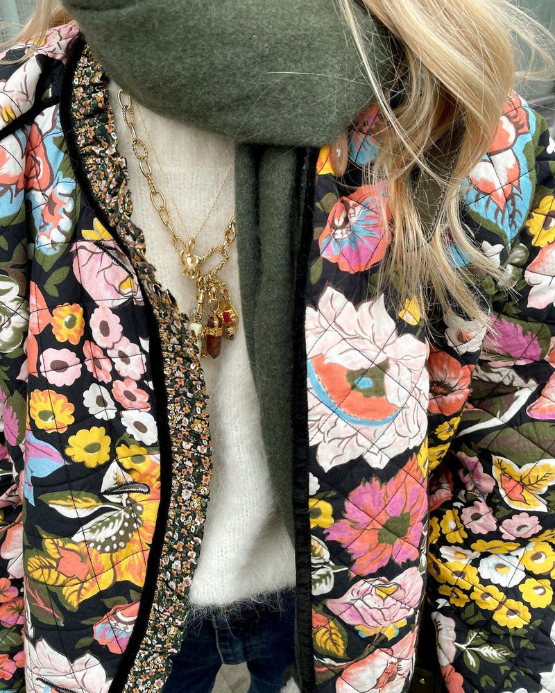 Gevoerde Dames Jas met Bloemenprint - Aurora