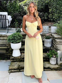 Airy A-Line Corset Maxi Dress with Spaghetti Straps - Serina