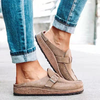 Retro Suede Slip-On Sandals with Orthopedic Comfort - Solenza