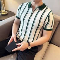 Men's Short Sleeve Polo with Zipper - Silvano