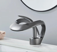 Brass Bathroom Faucet with Waterfall Spout - Flowarc