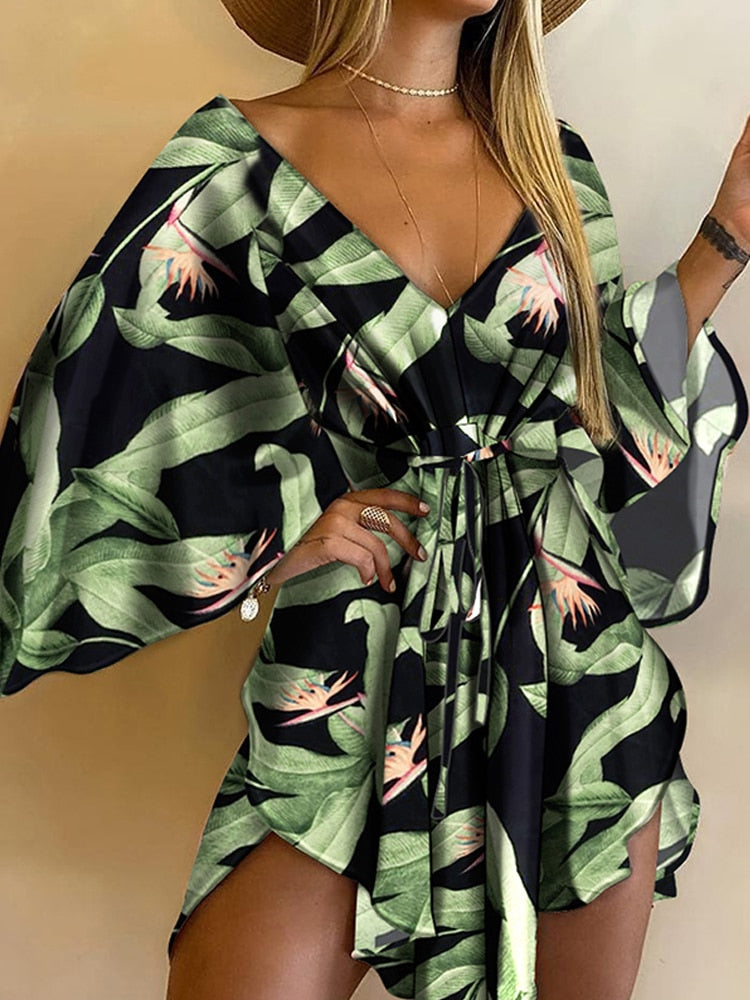 Mini Dress with Batwing Sleeves – Marit
