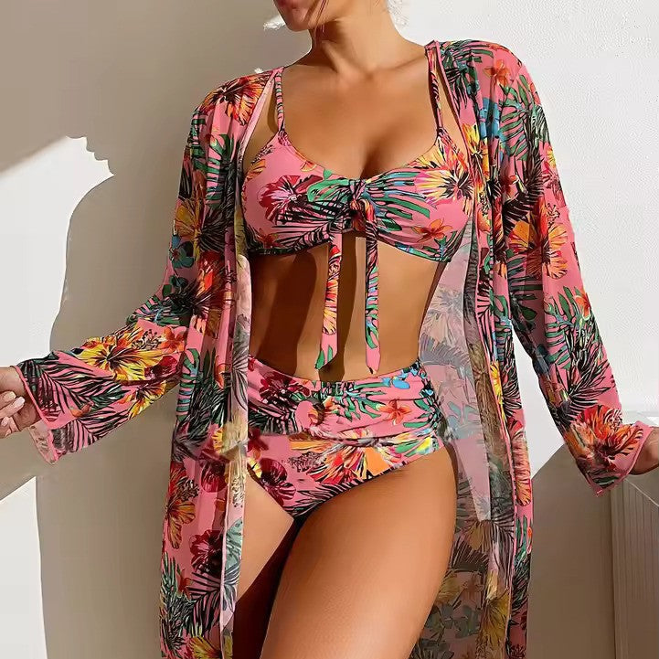 Bikini Set with High Waist and Cover-Up – Amira