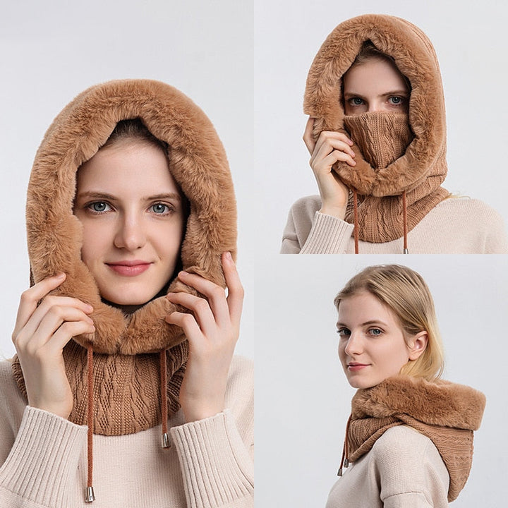 3-in-1 Winter Sjaal en Muts voor Dames - Isabella
