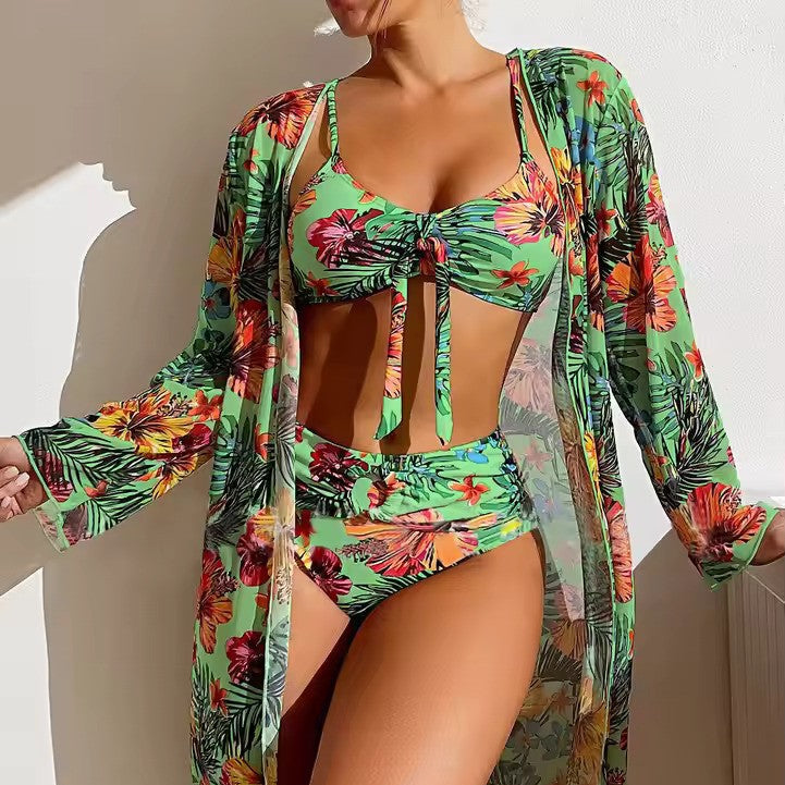Bikini Set with High Waist and Cover-Up – Amira