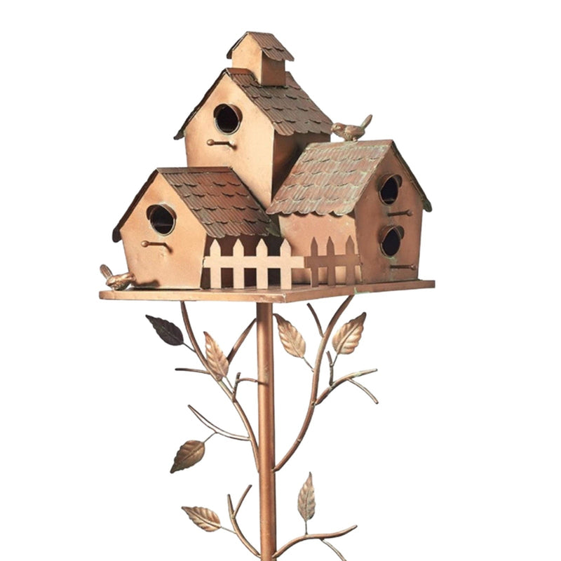 Metal Art Birdhouse on Garden Stake - FeatherNest