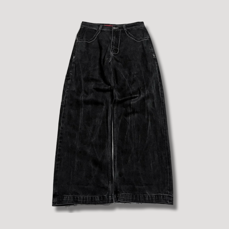 Black Baggy Jeans with High Waist – Raven