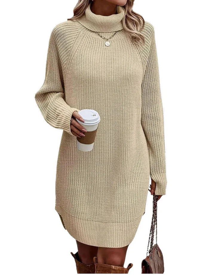Stylish Knitted Dress with Turtleneck – Maris