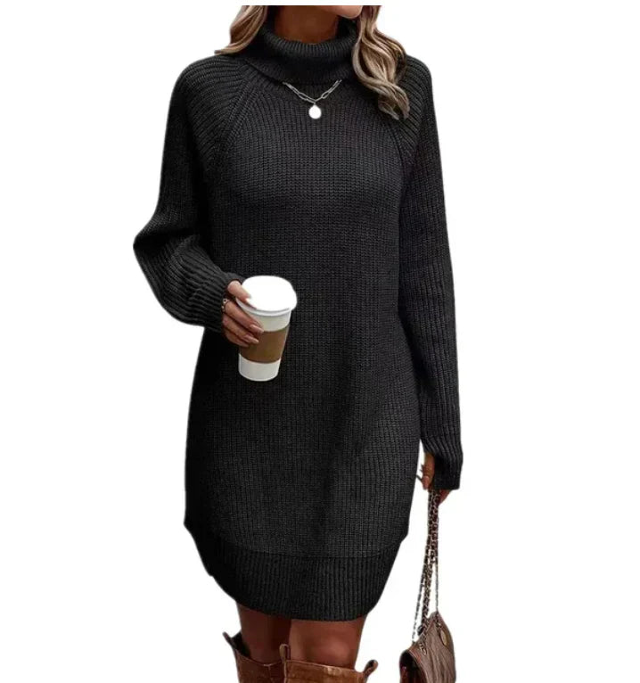 Stylish Knitted Dress with Turtleneck – Maris